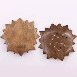 Engraved and Brass Zodiac Sign Incense Burner – Sun | www.artisangoods.co.uk 1