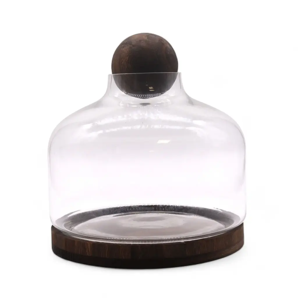Ex-Large Ball Top Terrarium on Dark Tung Wood | www.artisangoods.co.uk 2