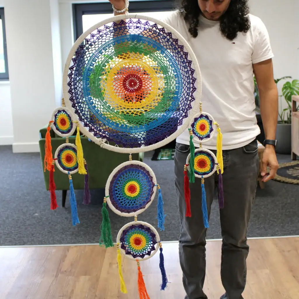 Extra Large Dreamcatcher – Vivid Rainbow | www.artisangoods.co.uk 4