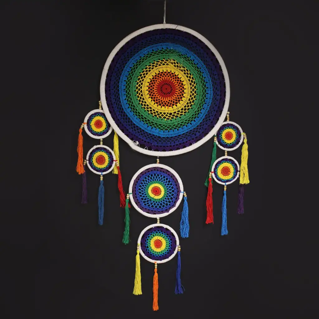Extra Large Dreamcatcher – Vivid Rainbow | www.artisangoods.co.uk 3