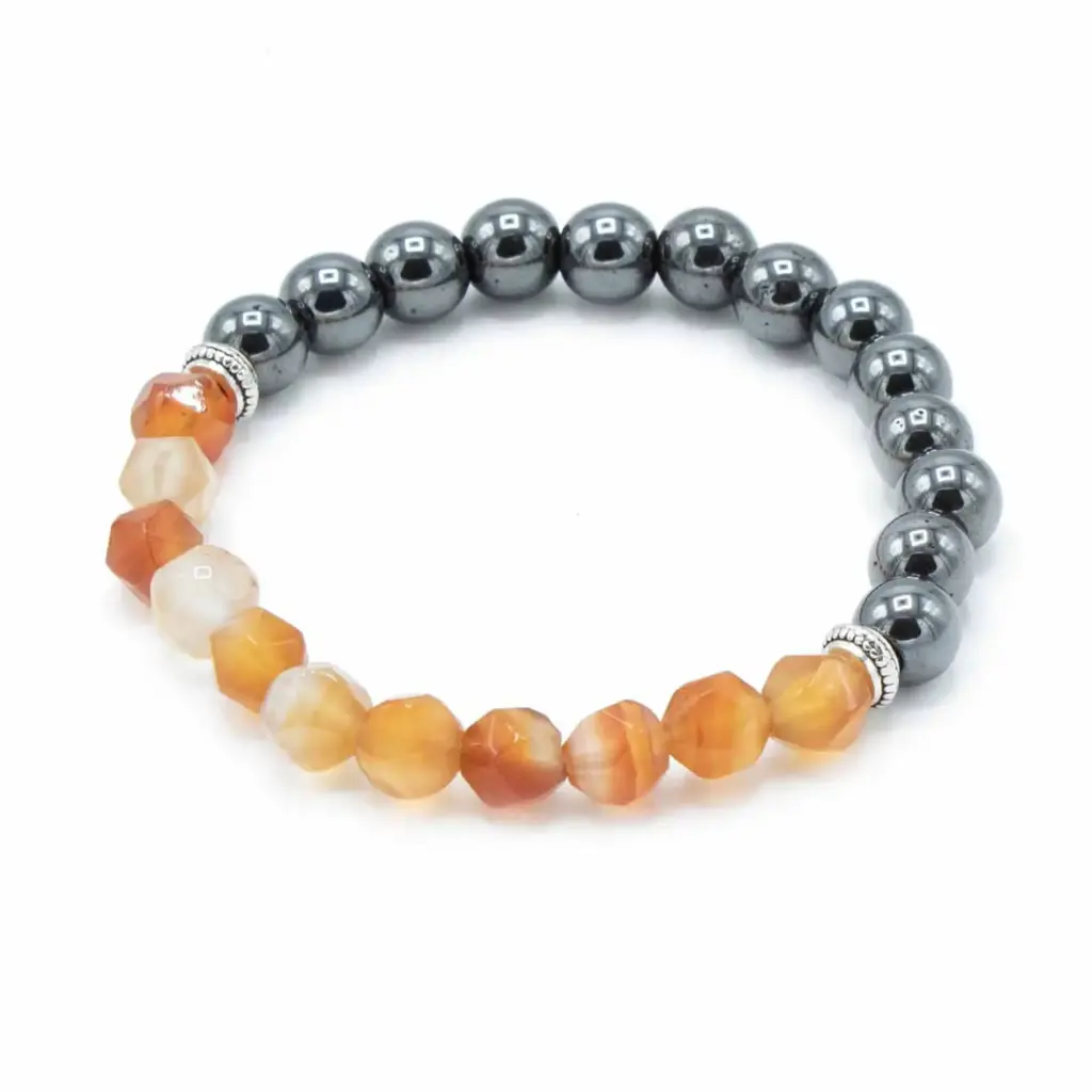 Faceted Gemstone Bracelet – Magnetic Carnelian | www.artisangoods.co.uk 2