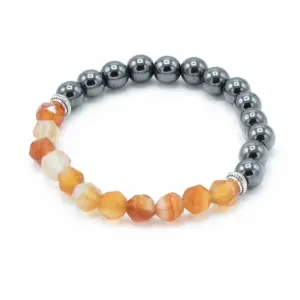 Faceted Gemstone Bracelet – Magnetic Carnelian | www.artisangoods.co.uk 2