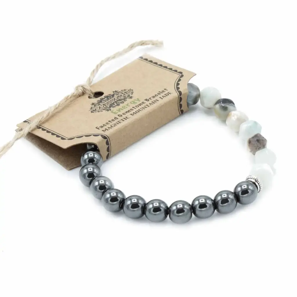 Faceted Gemstone Bracelet – Magnetic Mountain Jade | www.artisangoods.co.uk