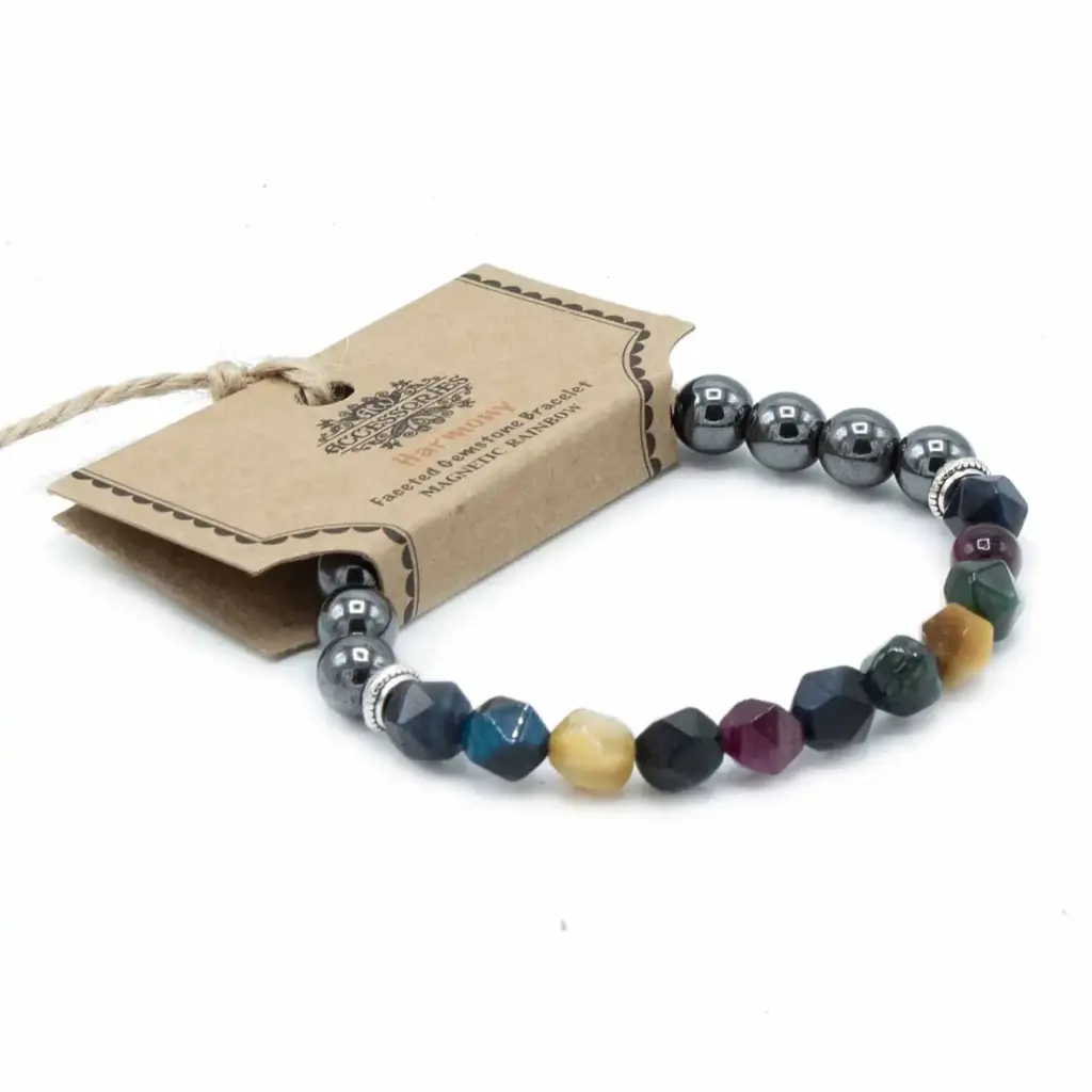 Faceted Gemstone Bracelet – Magnetic Rainbow | www.artisangoods.co.uk