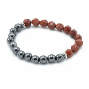 Faceted Gemstone Bracelet – Magnetic Red Jasper | www.artisangoods.co.uk 2