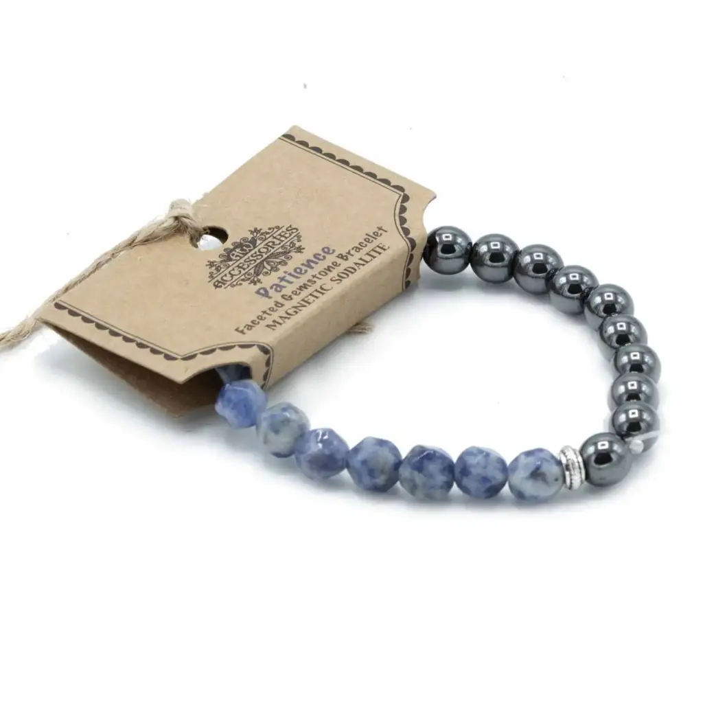 Faceted Gemstone Bracelet – Magnetic Sodalite | www.artisangoods.co.uk