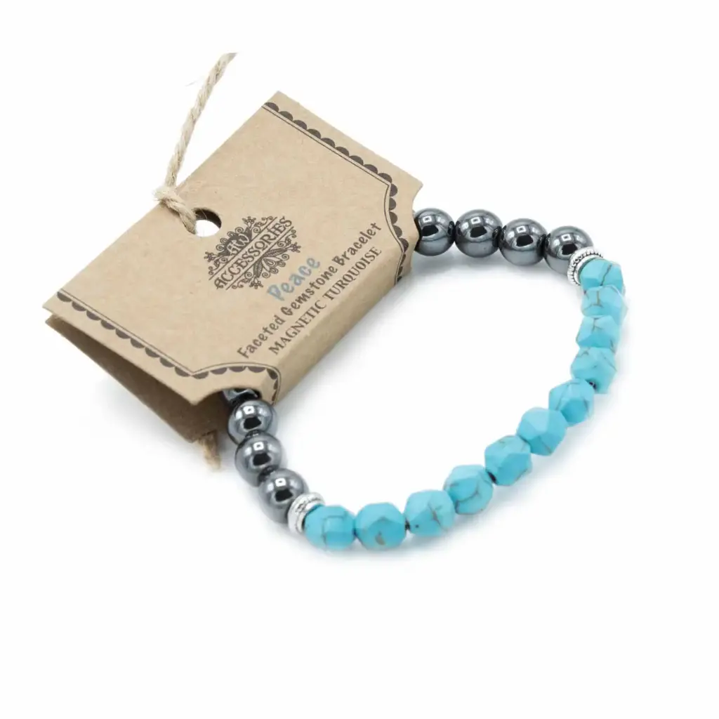 Faceted Gemstone Bracelet – Magnetic Turquoise | www.artisangoods.co.uk