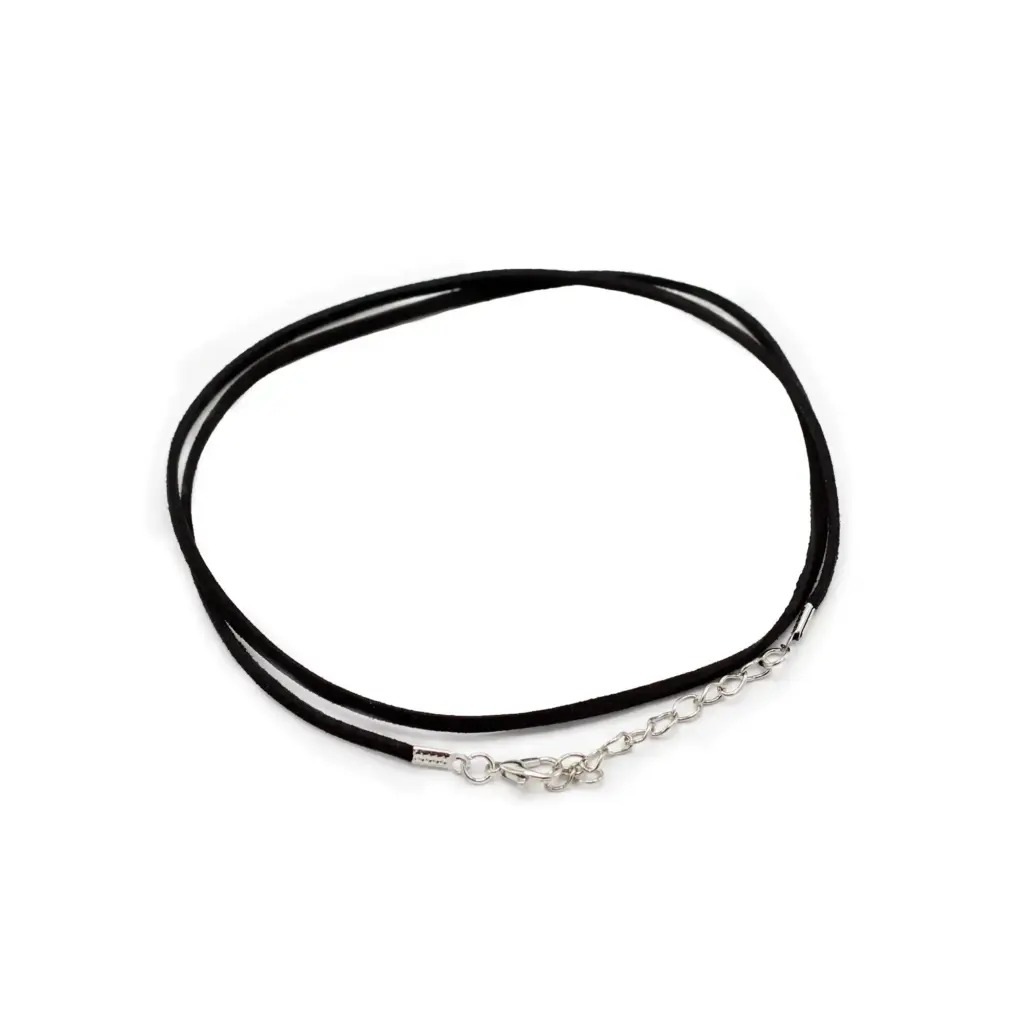 Faux Leather Pendant Cord –  2.5mm x 55cm – Black A001 | www.artisangoods.co.uk