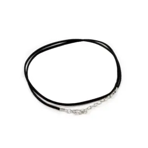 Faux Leather Pendant Cord –  2.5mm x 55cm – Black A001 | www.artisangoods.co.uk