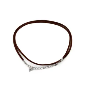 Faux Leather Pendant Cord –  2.5mm x 55cm – Dark Brown A010 | www.artisangoods.co.uk