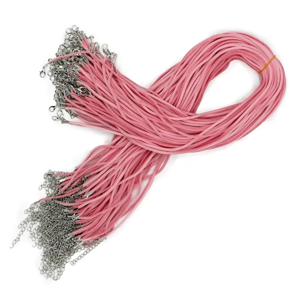 Faux Leather Pendant Cord –  2.5mm x 55cm – Pink A064 | www.artisangoods.co.uk 2