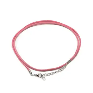 Faux Leather Pendant Cord –  2.5mm x 55cm – Pink A064 | www.artisangoods.co.uk