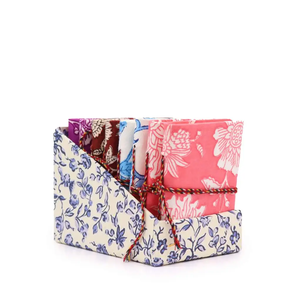 Floral Print Assorted Cotton Bound Notebooks 7x10cm | www.artisangoods.co.uk
