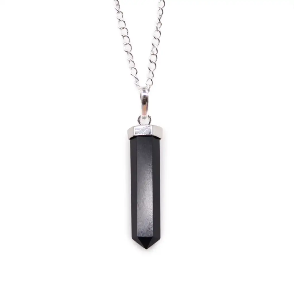 Gemstone Classic Point Pendant – Black Agate | www.artisangoods.co.uk