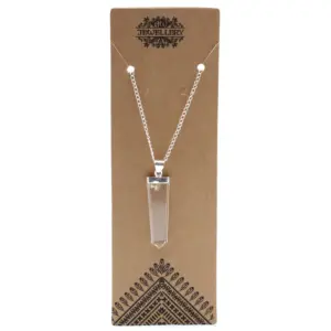 Gemstone Flat Pencil Pendant – Rock Quartz | www.artisangoods.co.uk 2