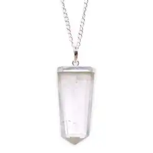 Gemstone Flat Pencil Pendant – Rock Quartz | www.artisangoods.co.uk 1