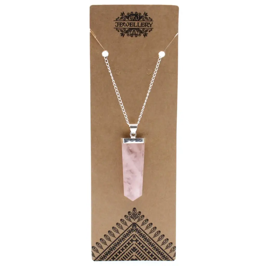 Gemstone Flat Pencil Pendant – Rose Quartz | www.artisangoods.co.uk 2 Gemstone Flat Pencil Pendant – Rose Quartz | www.artisangoods.co.uk 2