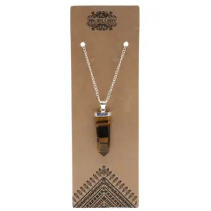 Gemstone Flat Pencil Pendant – Tiger Eye | www.artisangoods.co.uk 2