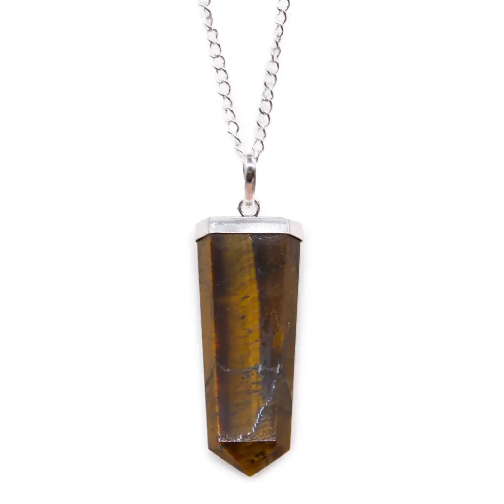 Gemstone Flat Pencil Pendant – Tiger Eye | www.artisangoods.co.uk