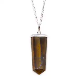 Gemstone Flat Pencil Pendant – Tiger Eye | www.artisangoods.co.uk 1