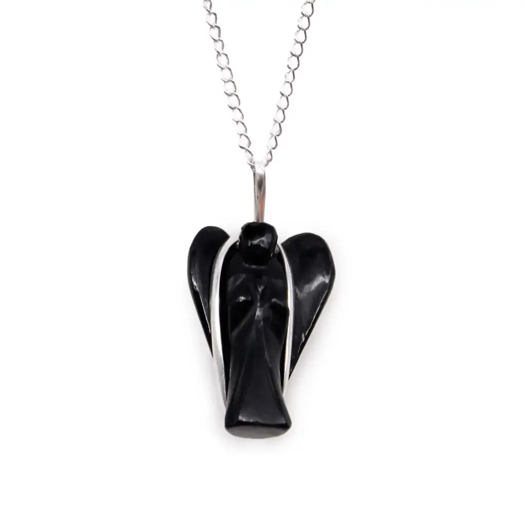 Gemstone Guardian Angel Pendant – Black Agate | www.artisangoods.co.uk