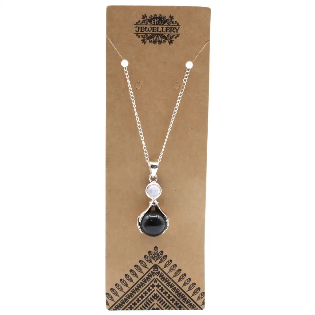 Gemstone Healing Hands Pendant – Black Agate | www.artisangoods.co.uk 2