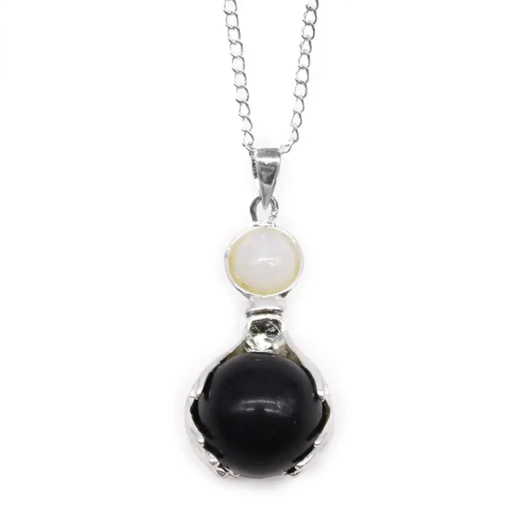 Gemstone Healing Hands Pendant – Black Agate | www.artisangoods.co.uk