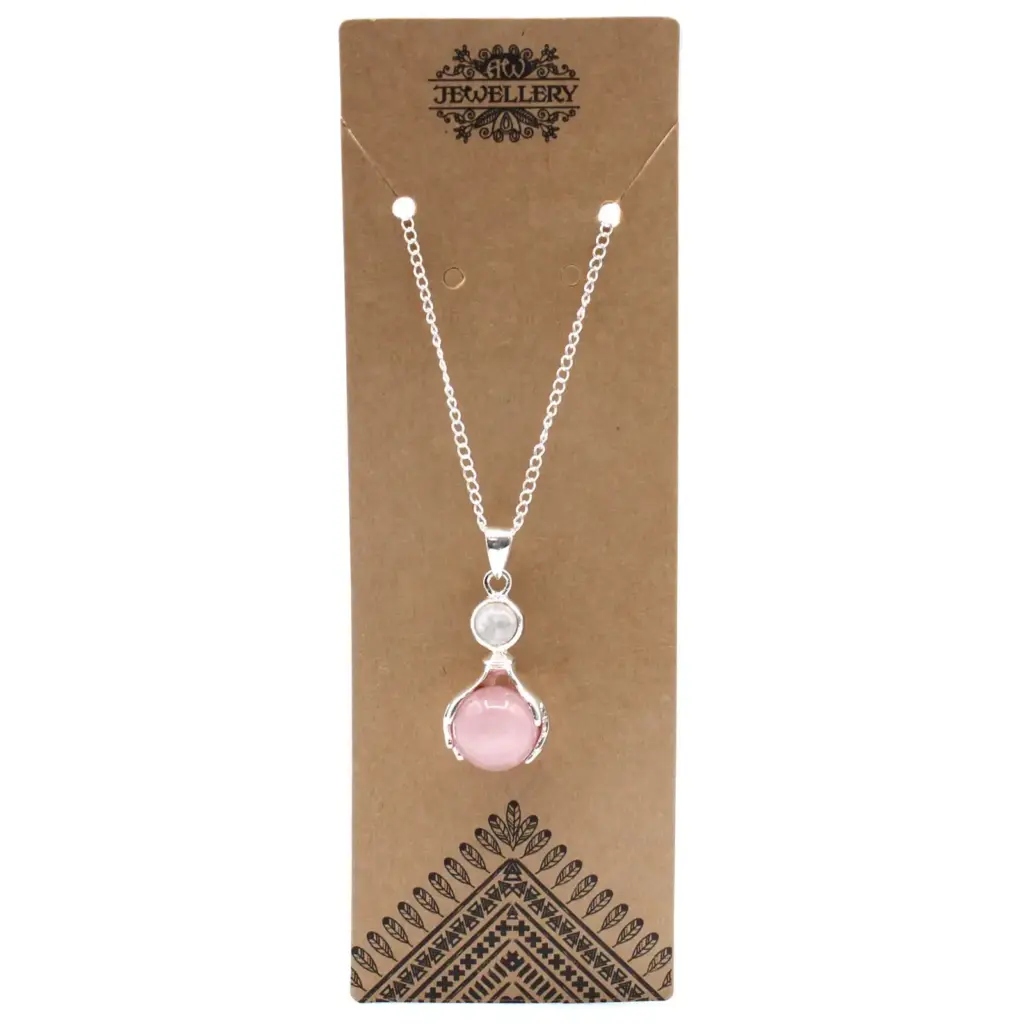 Gemstone Healing Hands Pendant – Rose Quartz | www.artisangoods.co.uk 2