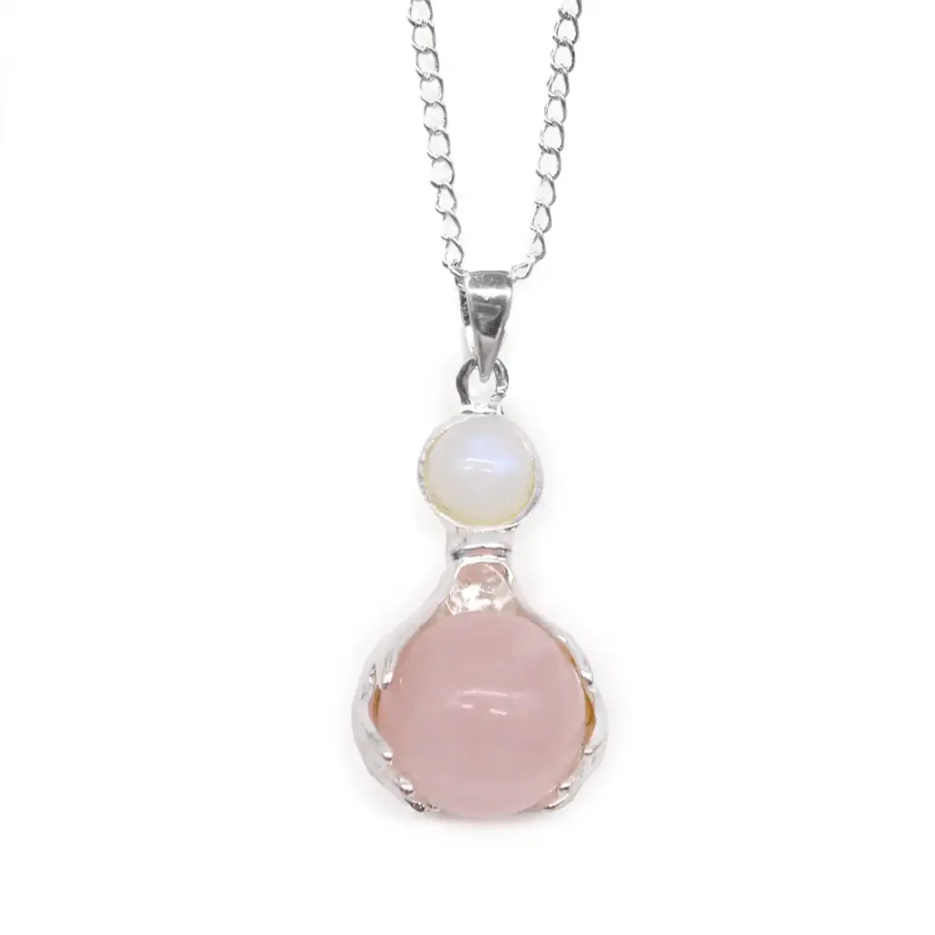 Gemstone Healing Hands Pendant – Rose Quartz | www.artisangoods.co.uk