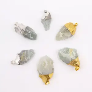 Gemstone Indian Jade Gold & Silver Plated Pendants (6 assorted) | www.artisangoods.co.uk 2