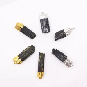 Gemstone Indian Tourmaline & Silver Plated Pendants (6 assorted) | www.artisangoods.co.uk 2