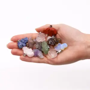 Gemstone Lucky Elephants Pendants (12 assorted) 25x15mm | www.artisangoods.co.uk 2