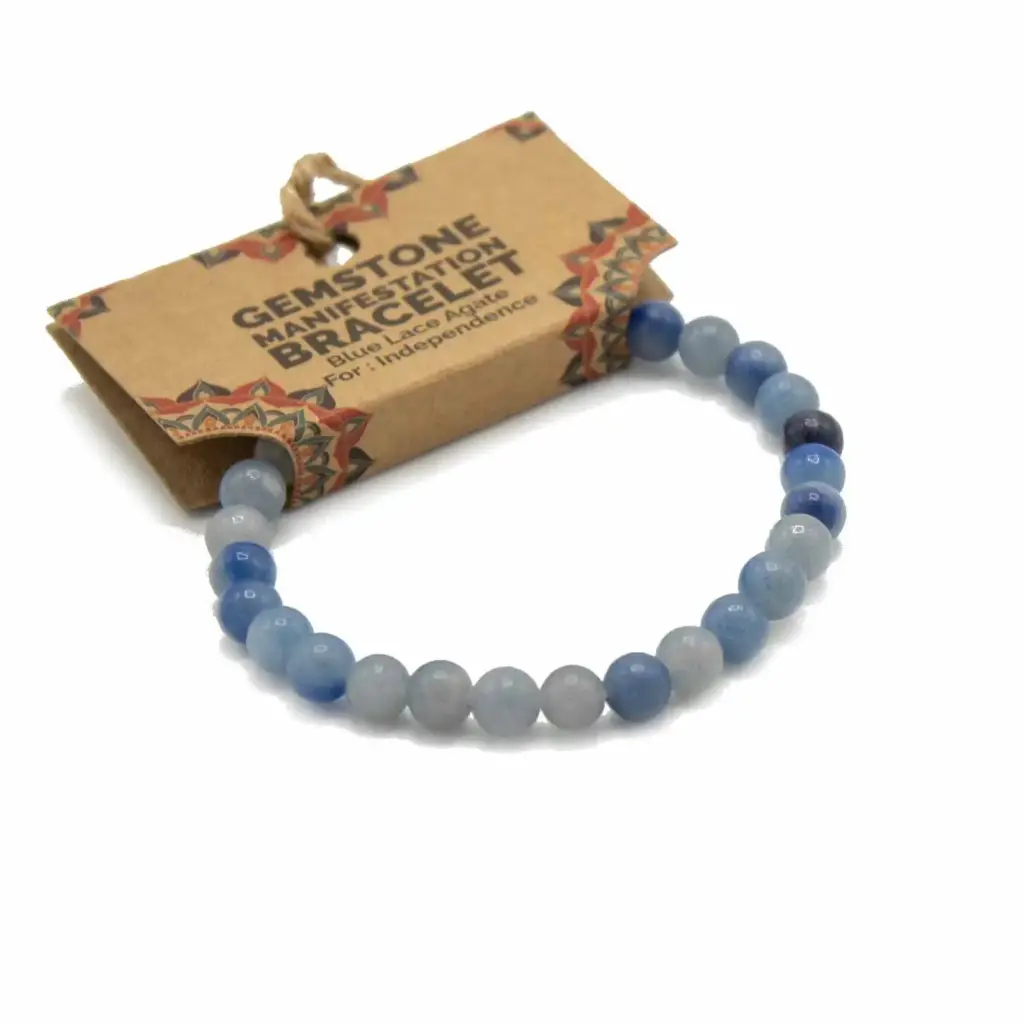 Gemstone Manifestation Bracelet – Blue Lace Agate – Independence | www.artisangoods.co.uk 2
