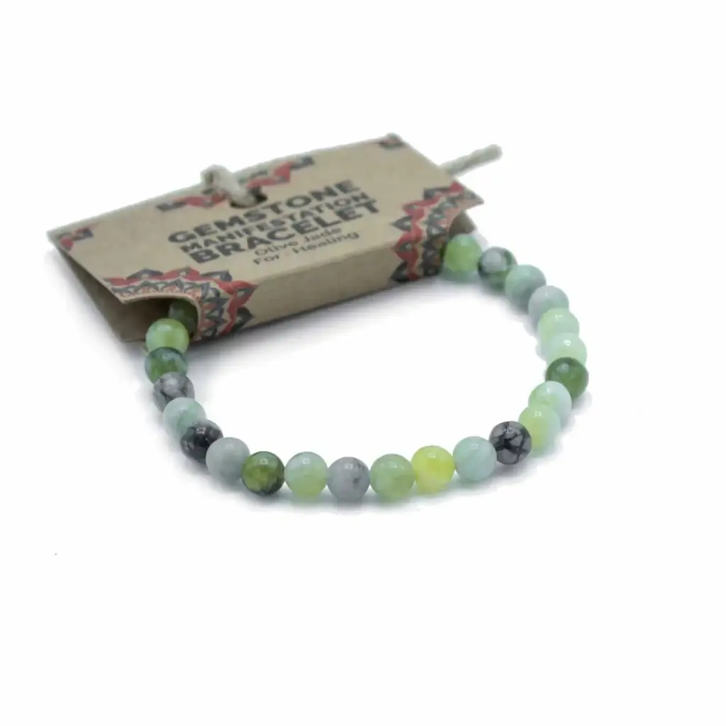 Gemstone Manifestation Bracelet – Olive Jade – Healing | www.artisangoods.co.uk 2