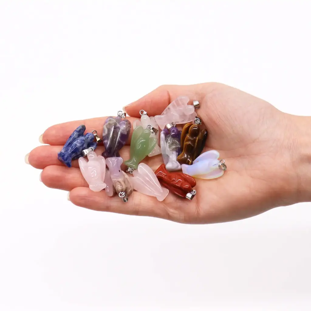 Gemstone Mini Angels Pendants (12 assorted) 26x18mm | www.artisangoods.co.uk 2 Gemstone Mini Angels Pendants (12 assorted) 26x18mm | www.artisangoods.co.uk 2