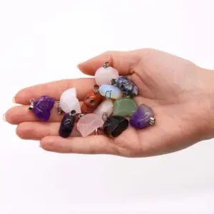 Gemstone Mini Skulls Pendants (12 assorted) 20x15mm | www.artisangoods.co.uk 2