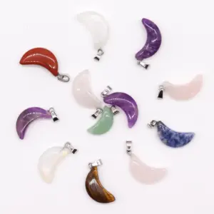 Gemstone Moons Pendants (12 assorted) 20x13mm | www.artisangoods.co.uk 2