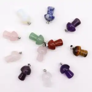 Gemstone Mushrooms Pendants (12 assorted) 20x15mm | www.artisangoods.co.uk 1