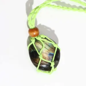 Gemstone Necklace Cord – Green | www.artisangoods.co.uk 3