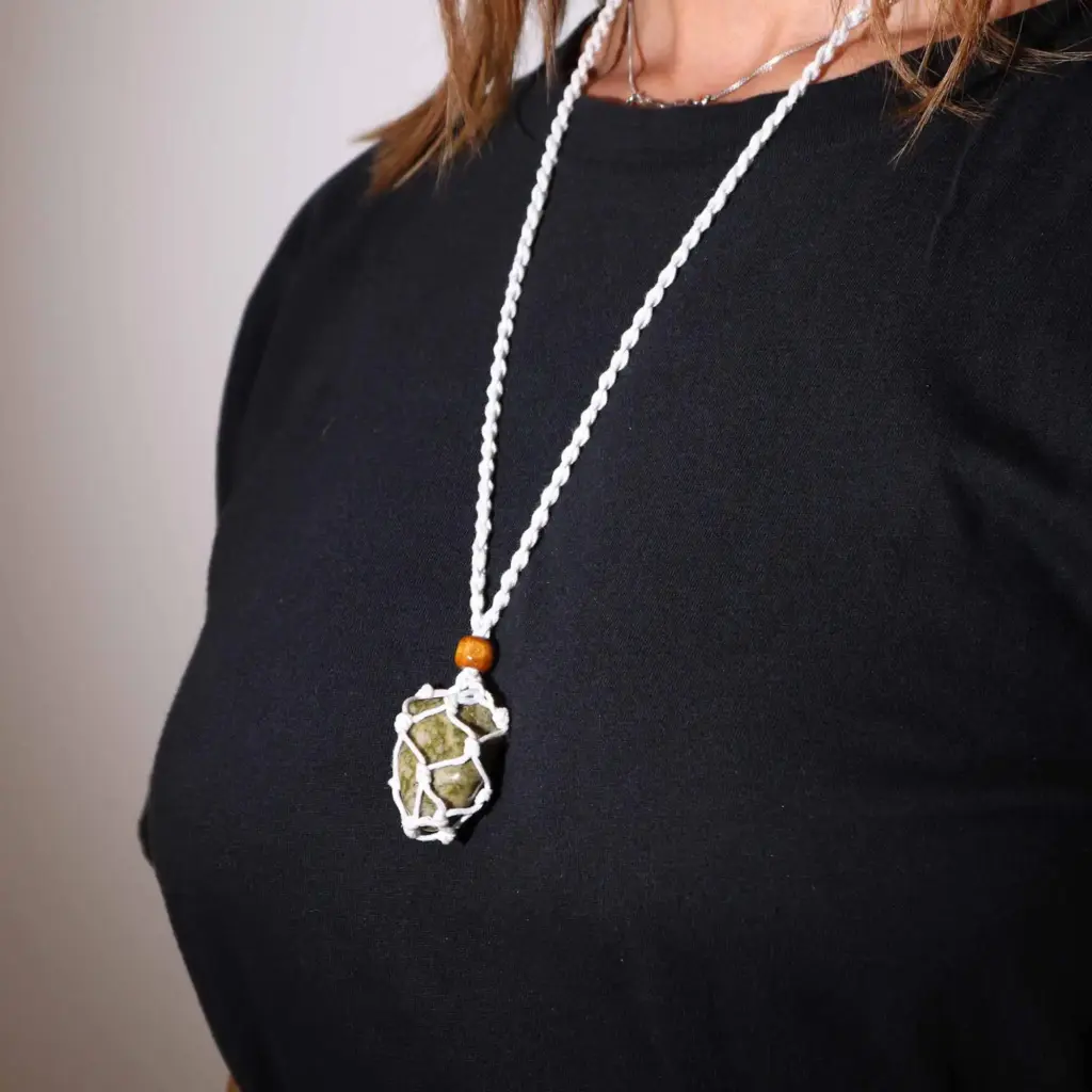 Gemstone Necklace Cord – White | www.artisangoods.co.uk 5