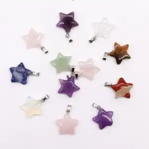 Gemstone Stars Pendants (12 assorted) 20x6mm | www.artisangoods.co.uk 1