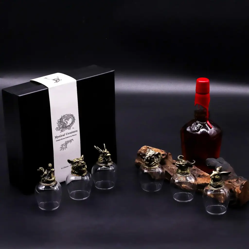 Gift Set of 6 Glasses (100ml) – Mystical Creatures – Antique Bronze | www.artisangoods.co.uk 9
