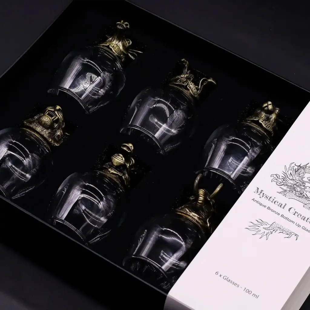 Gift Set of 6 Glasses (100ml) – Mystical Creatures – Antique Bronze | www.artisangoods.co.uk 8