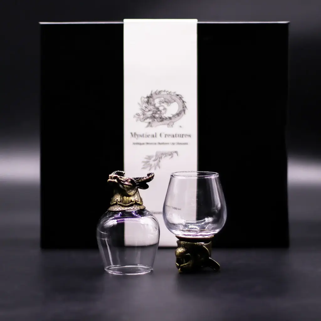 Gift Set of 6 Glasses (100ml) – Mystical Creatures – Antique Bronze | www.artisangoods.co.uk 6