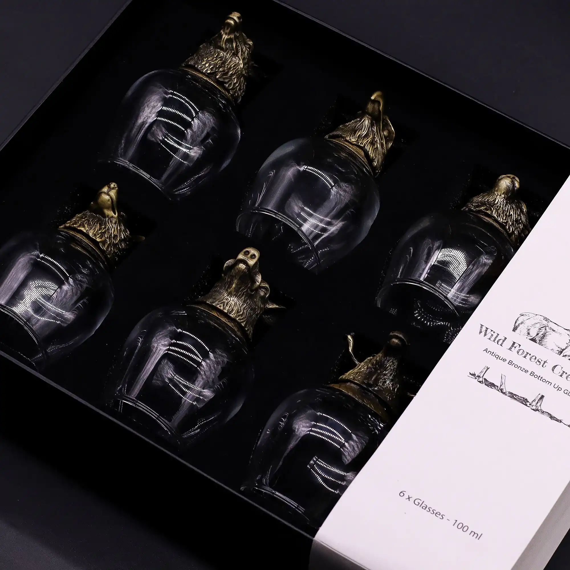 Gift Set of 6 Glasses (100ml) – Wild Forest Creatures – Antique Bronze | www.artisangoods.co.uk 9 Gift Set of 6 Glasses (100ml) – Wild Forest Creatures – Antique Bronze | www.artisangoods.co.uk 8