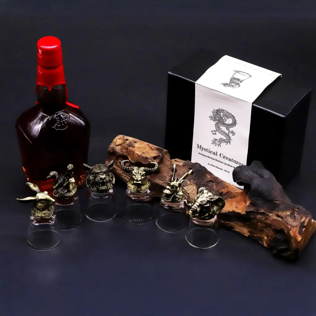 Gift Set of 6 Shot Glasses (50ml) – Mystical Creatures – Antique Bronze | www.artisangoods.co.uk 8