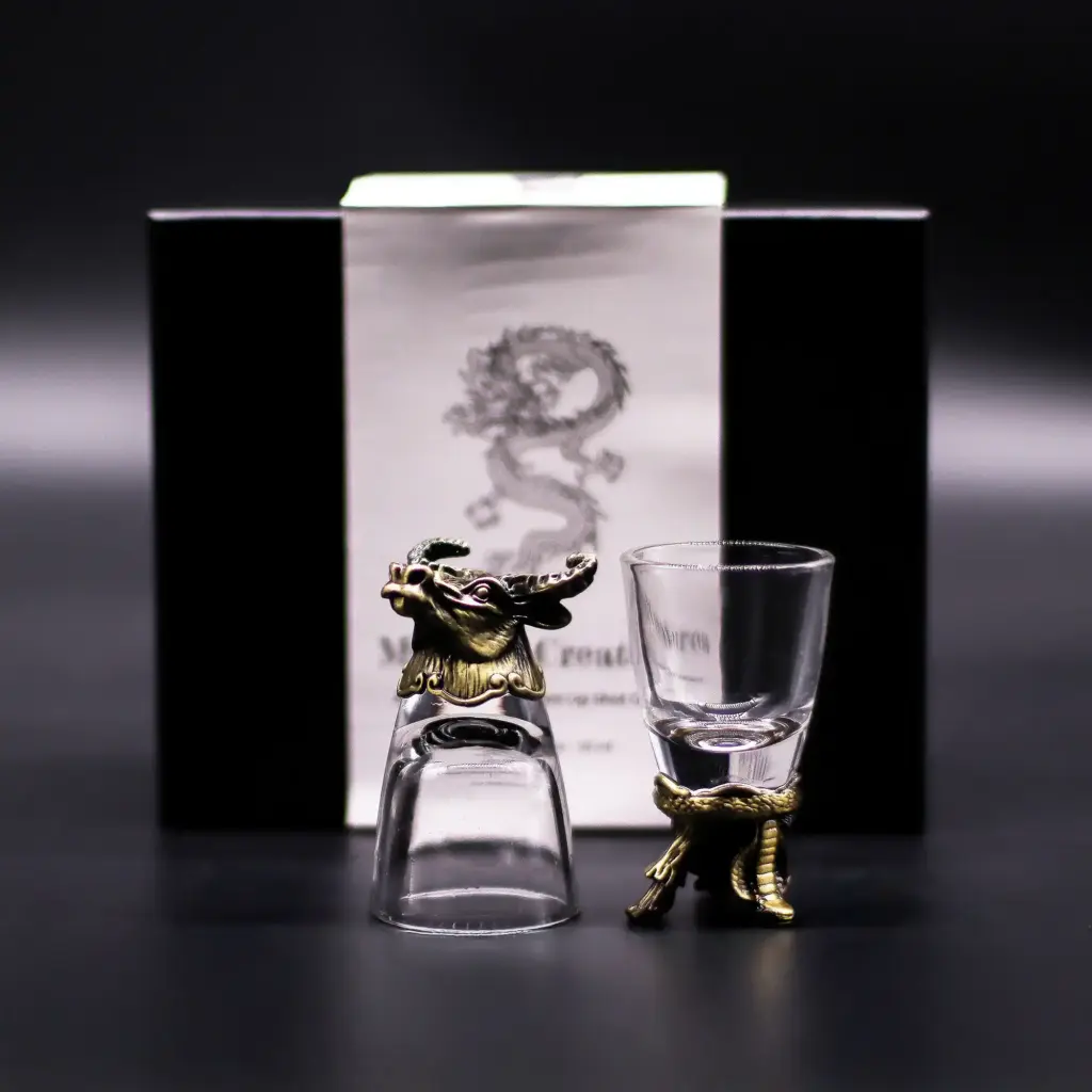 Gift Set of 6 Shot Glasses (50ml) – Mystical Creatures – Antique Bronze | www.artisangoods.co.uk 6