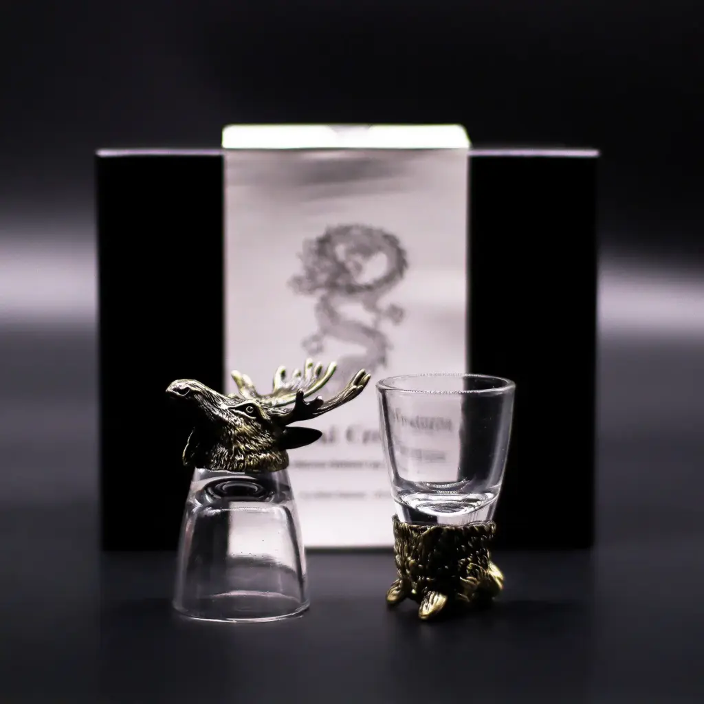 Gift Set of 6 Shot Glasses (50ml) – Wild Forest Creatures – Antique Bronze | www.artisangoods.co.uk 8