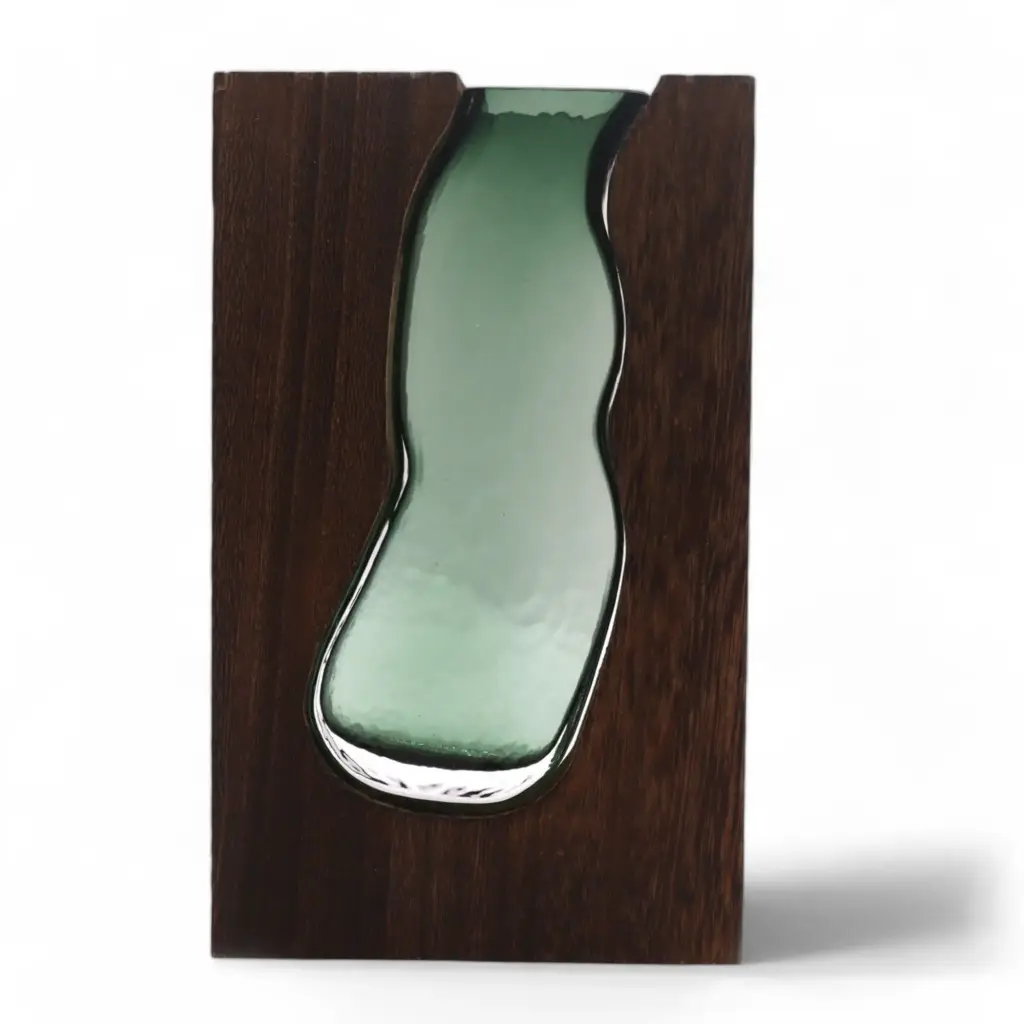 Glass Vase/Terrarium inside Dark Tung Wood | www.artisangoods.co.uk 2