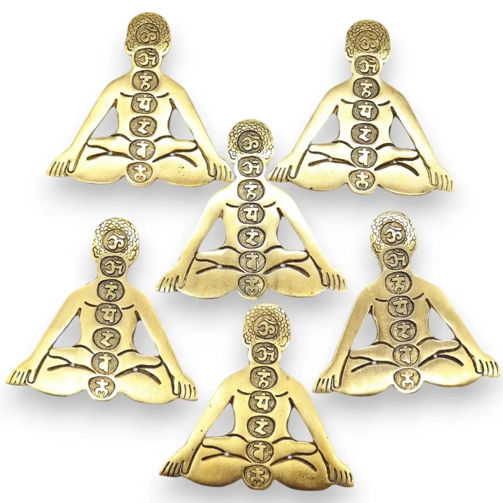 Gold Aluminum Seven Chakra Yoga Incense Holder | www.artisangoods.co.uk 4
